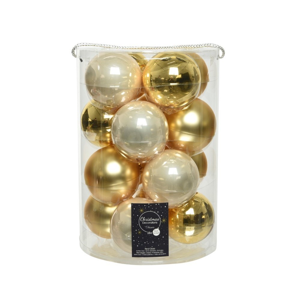 SFERA VETRO D8 GOLD-CREAM