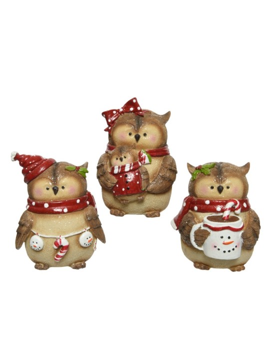 GUFO IN RESINA 3 ASSORTITI