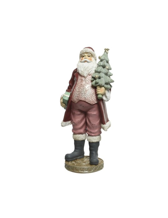 BABBO NATALE C ALBERO RESINA H32.5