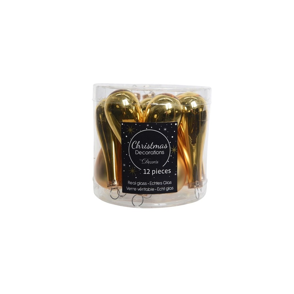 PENDENTE GOCCIA  VETRO 2 ASSORTIMENTI ORO