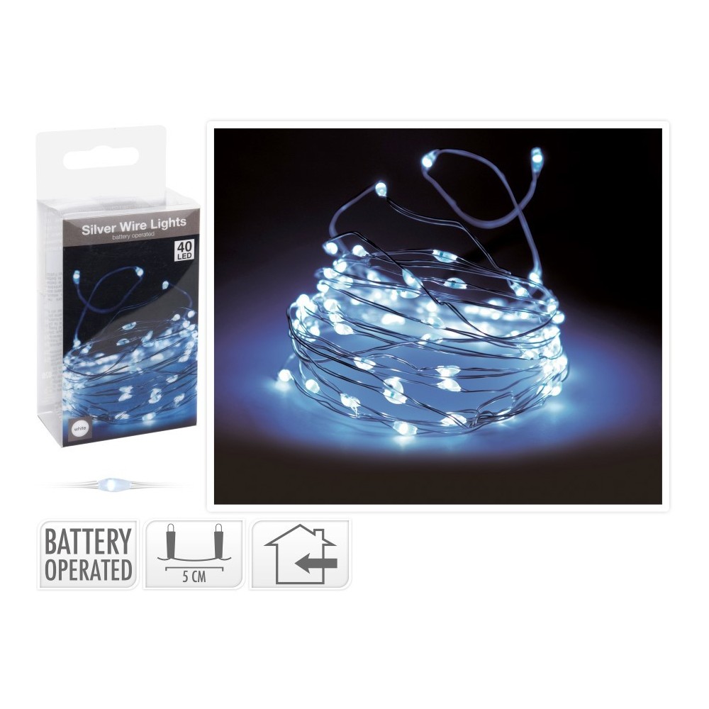 CAVO ARG 40LED BIANCO BATTERIA