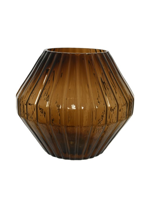 VASO VETRO DIAMOND BROWN H20 D23