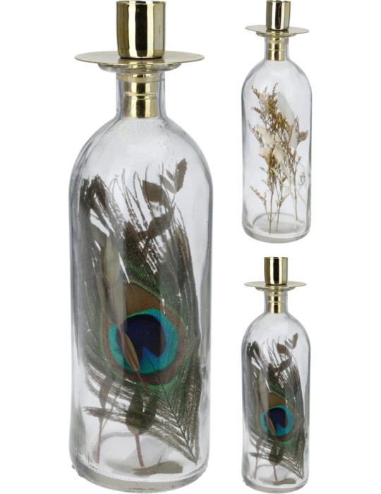 PORTACANDELA BOTTIGLIA 23CM