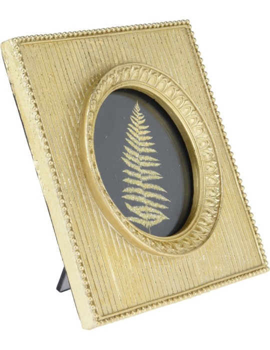 PORTAFOTO RESINA ORO 16X16CM