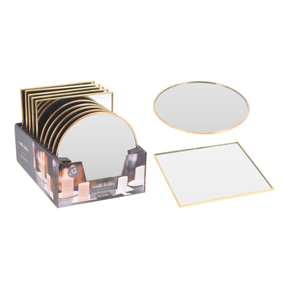 PIATTO SPECCHIO 15CM ORO 2 ASSORTITI