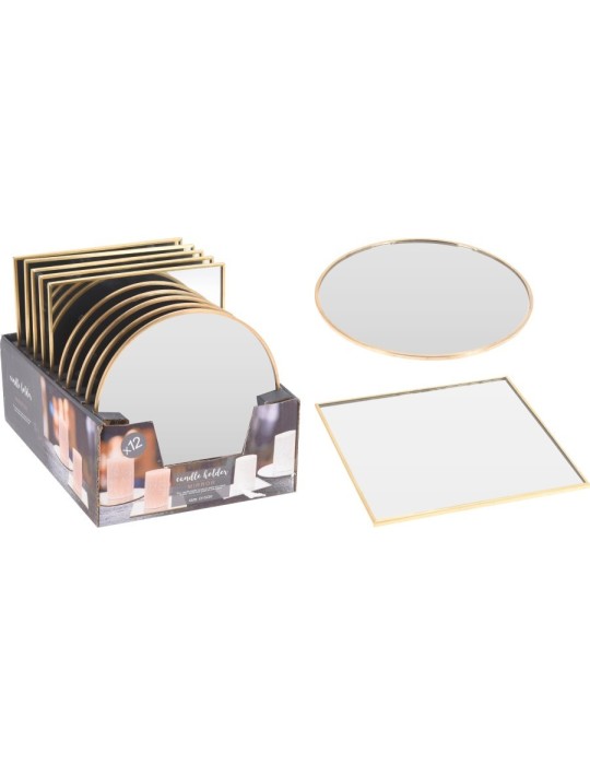 PIATTO SPECCHIO 15CM ORO 2 ASSORTITI