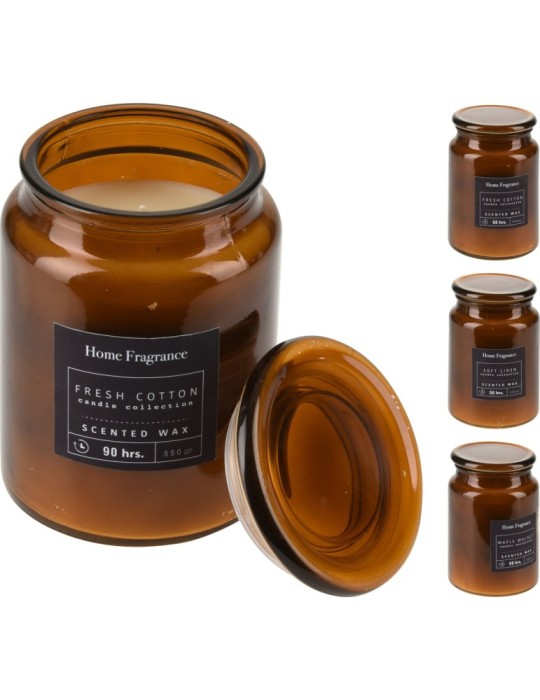 VASO CON CERA PROFUMATA 13CM 3 ASSORTITE