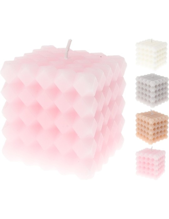 CANDELA 6X6CM DECO 4 ASSORTITE