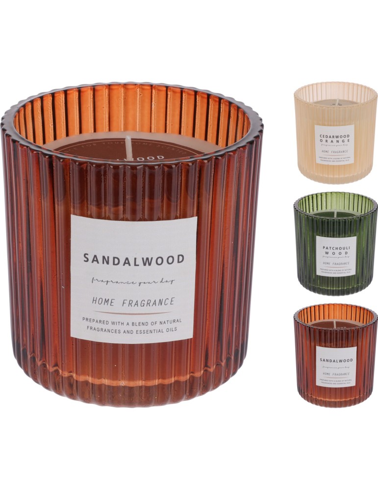 VASO VETRO CON CANDELA 9CM 3 ASSORTITE