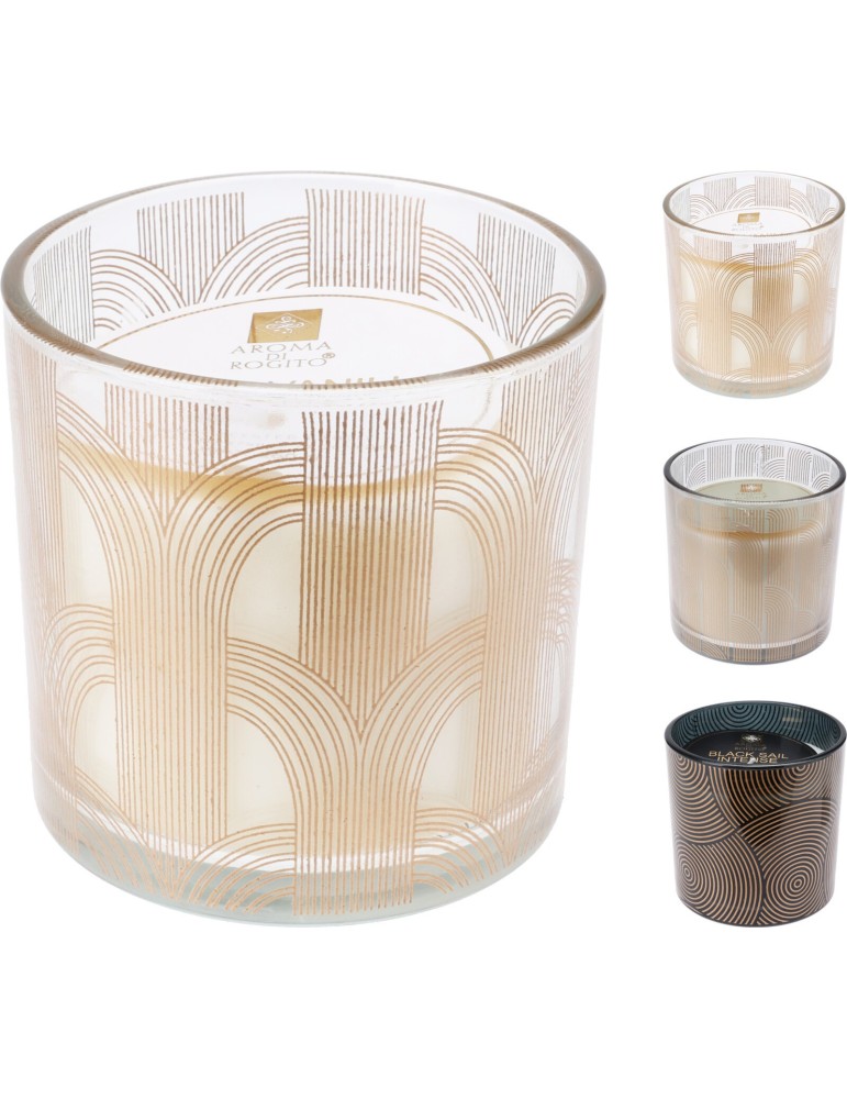 VASO VETRO CON CANDELA 10CM 3 ASSORTITE