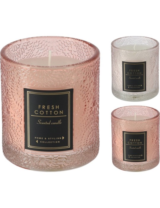 VASO VETRO CON CANDELA 8X9CM 2 ASSORTITE