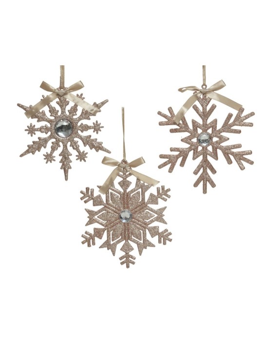 FIOCCO DI NEVE IN PLASTICA PINK H15CM