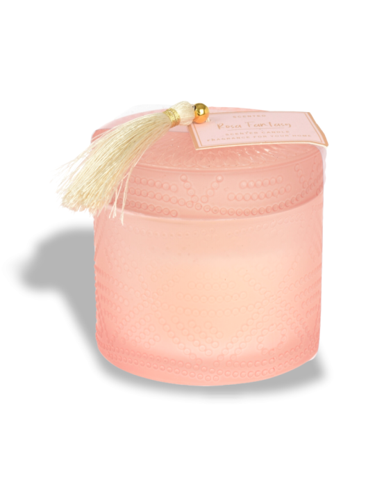 VASO VETRO CON CANDELA 8X10CM 3 ASSORTITE