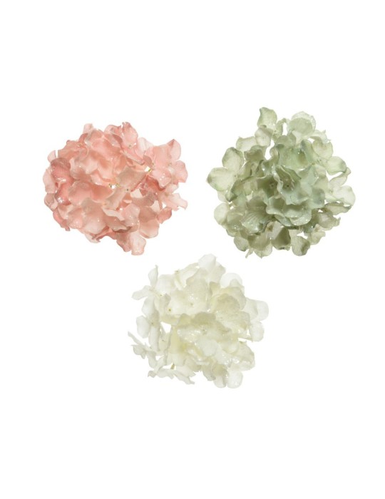 ORTENSIA SU CLIP GLITTER 3 COLORI  D12 H10CM