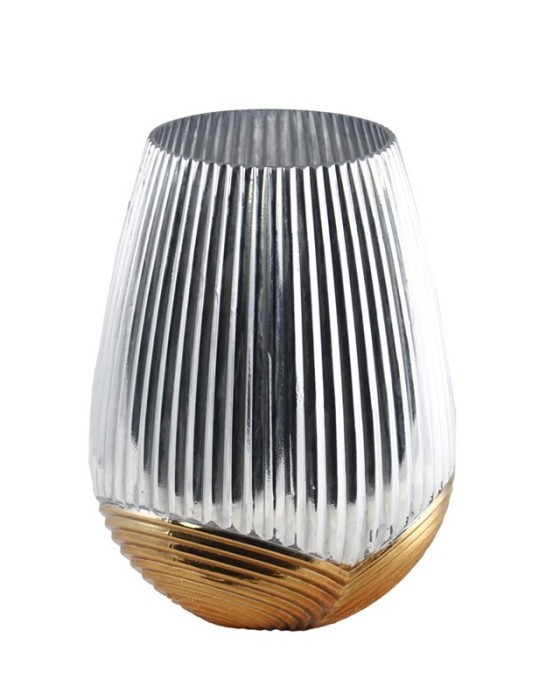 VASO ARGENTO ORO D23X31CM VETRO