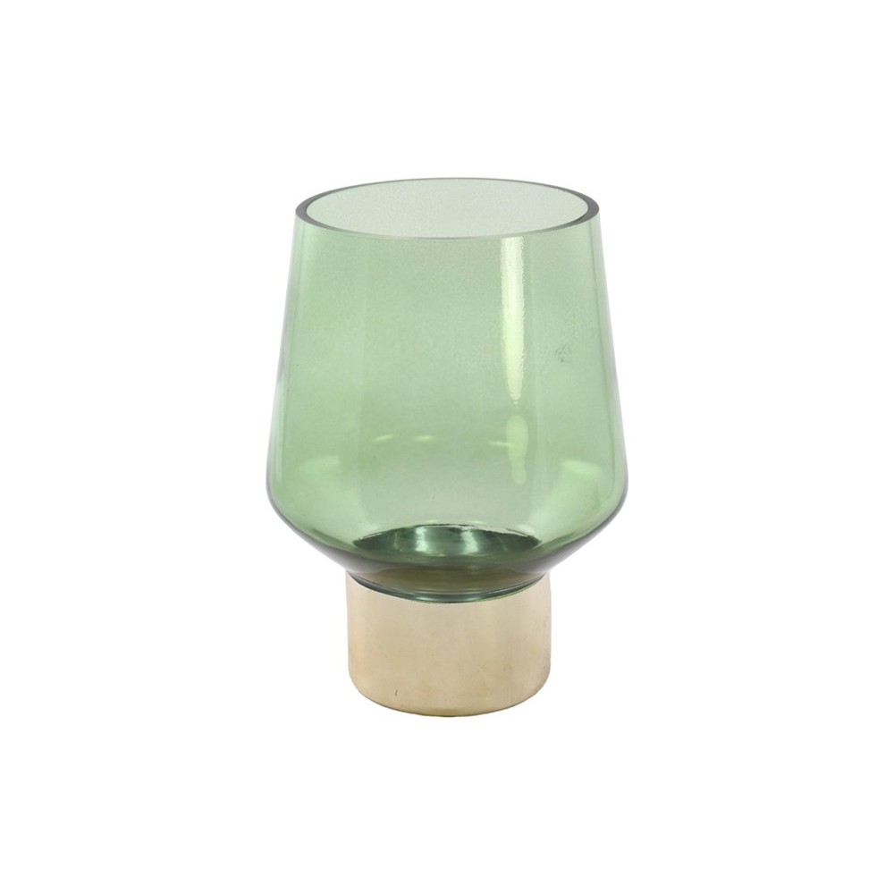 VASO VERDE ORO D18X25 IN  VETRO