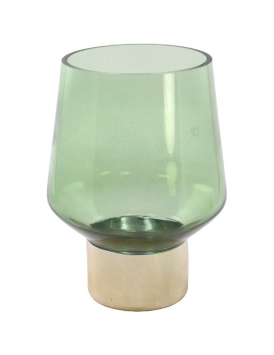 VASO VERDE ORO D18X25 IN  VETRO