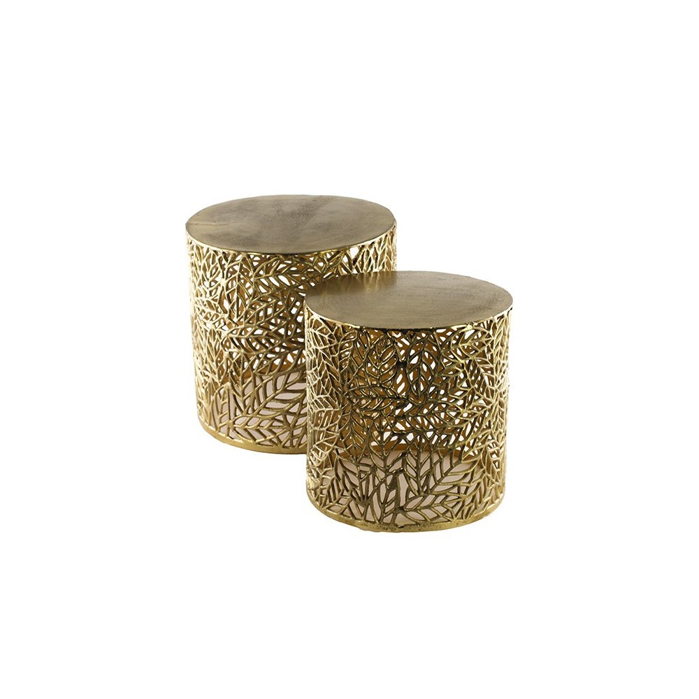 SET 2 TAVOLINI ORO ALLUMINIO