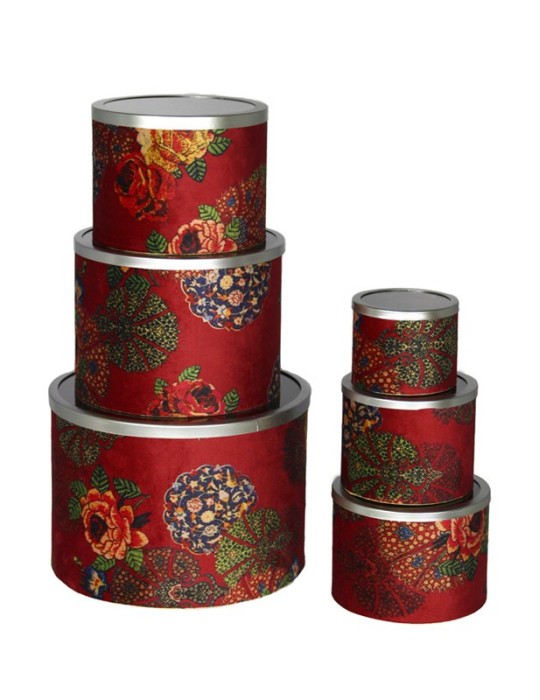 SET 6 SCATOLE FIORI ROSSI