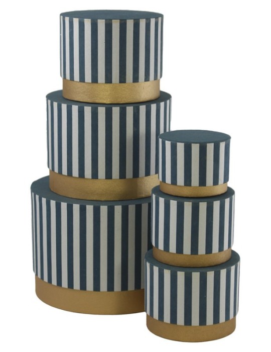 SET 6 SCATOLE RIGHE BLU