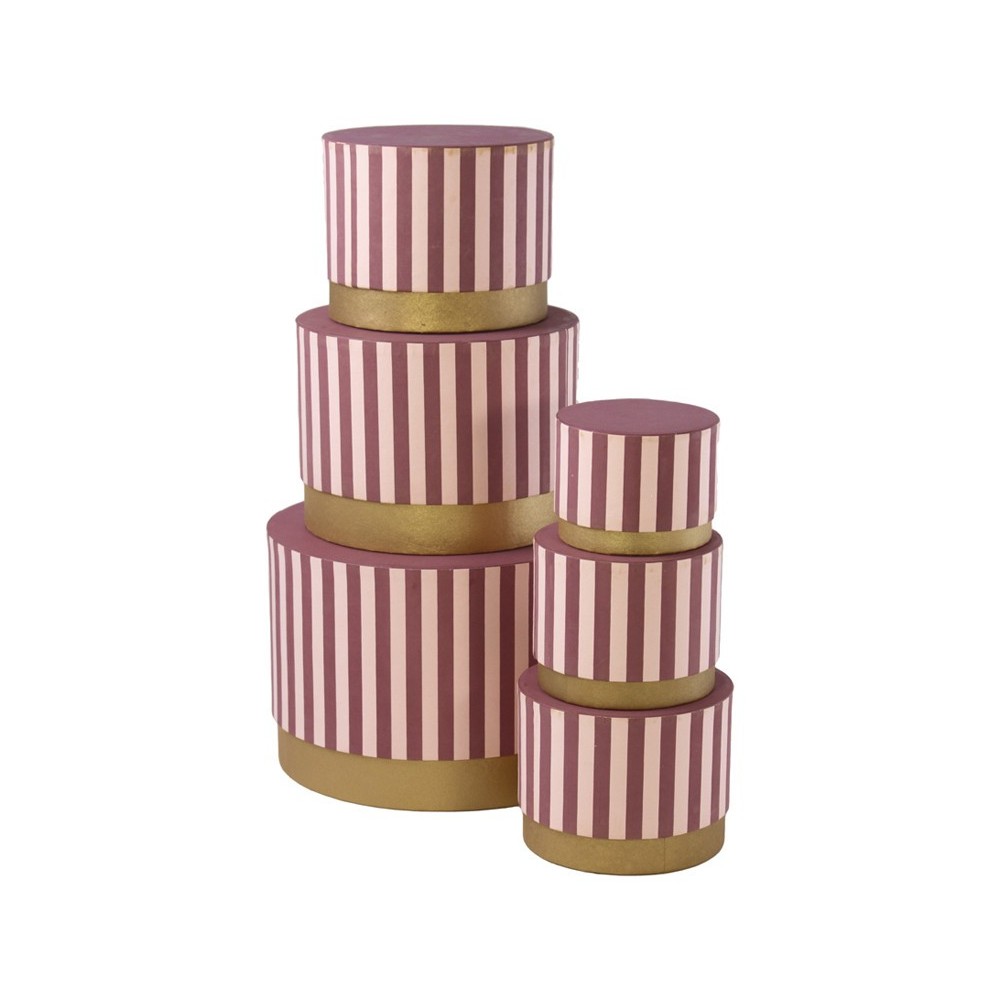 SET  6 SCATOLE RIGHE ROSA