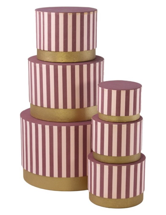 SET  6 SCATOLE RIGHE ROSA