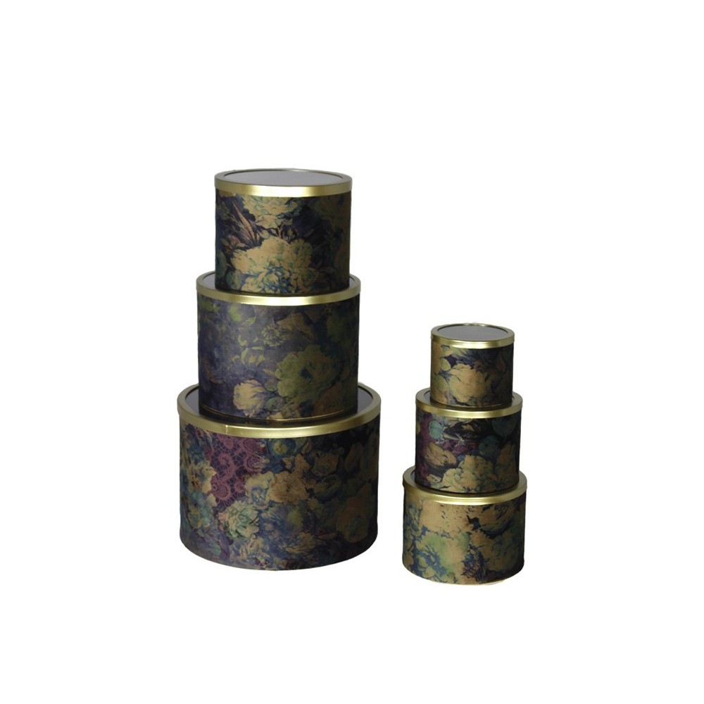 SET 6 SCATOLE FIORI BLU VERDI