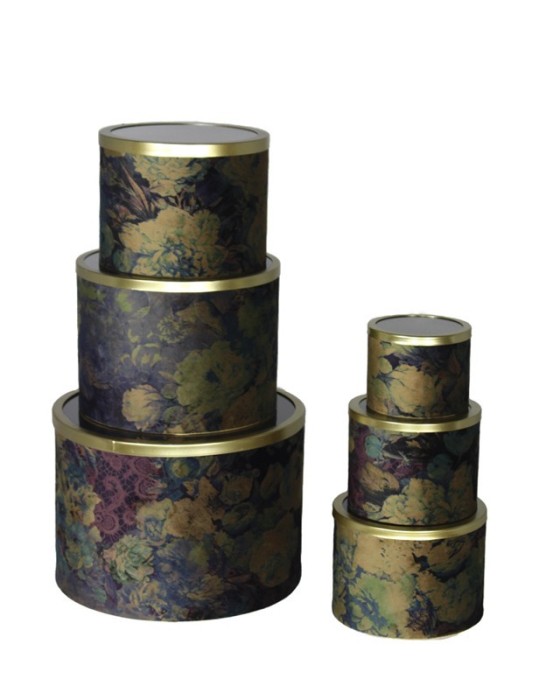 SET 6 SCATOLE FIORI BLU VERDI