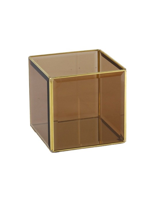 PORTACANDELA 11X11X11 ORO MARRONE