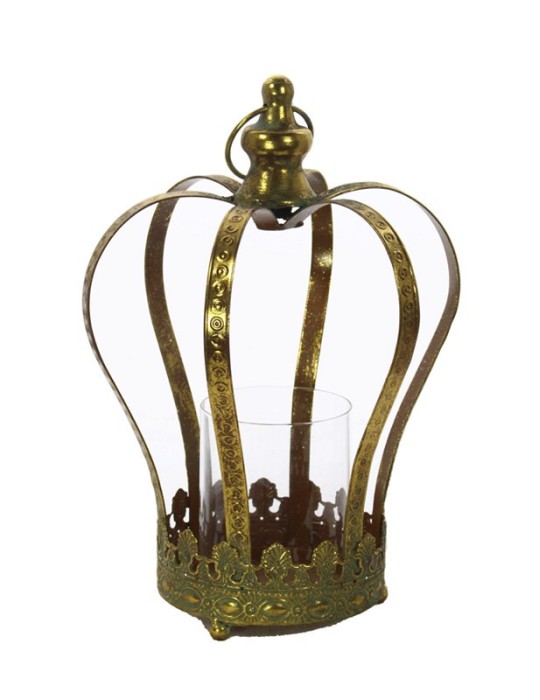 CORONA PORTACANDELA ORO D26X38 IN METALLO