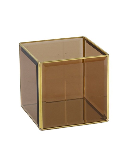 PORTACANDELA 15X15X15 ORO MARRONE
