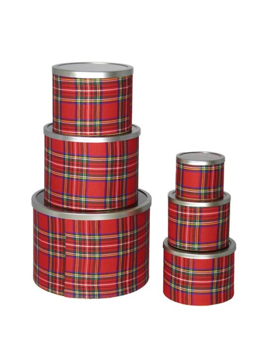 SET 6 SCATOLE SCOZZESE ROSSO