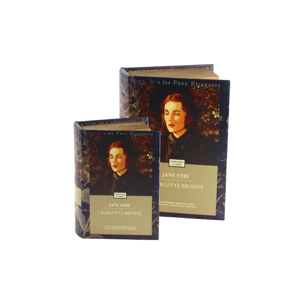 SET 2 SCATOLE LIBRO LEGNO DECORAZIONE  JANE EYRE