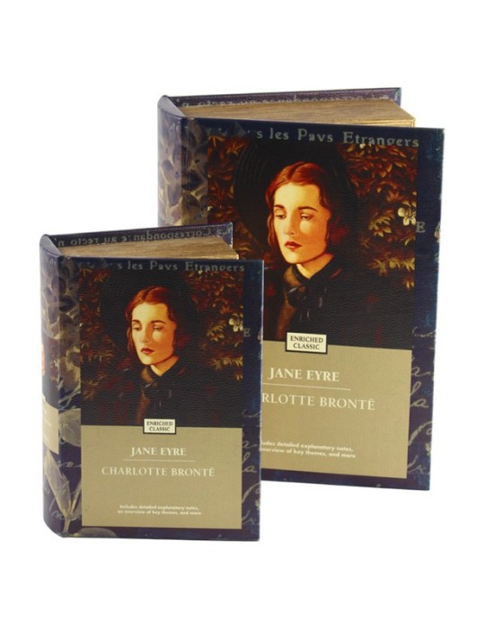 SET 2 SCATOLE LIBRO LEGNO DECORAZIONE  JANE EYRE