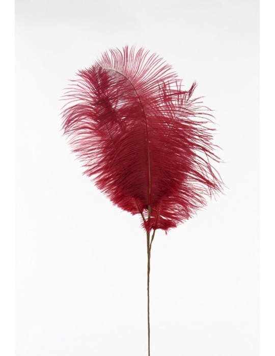 DECORAZIONI PIUME ROSSE H69CM