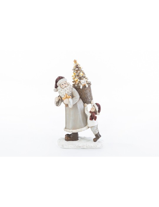 BABBO NATALE RESINA C/LED 17X13XH27