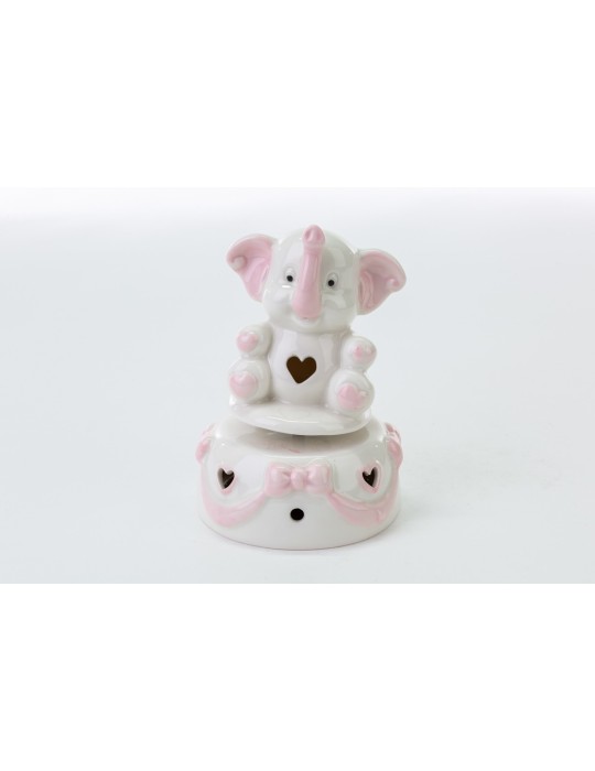 ELEFANTINO CARILLON PORCELLANA ROSA
