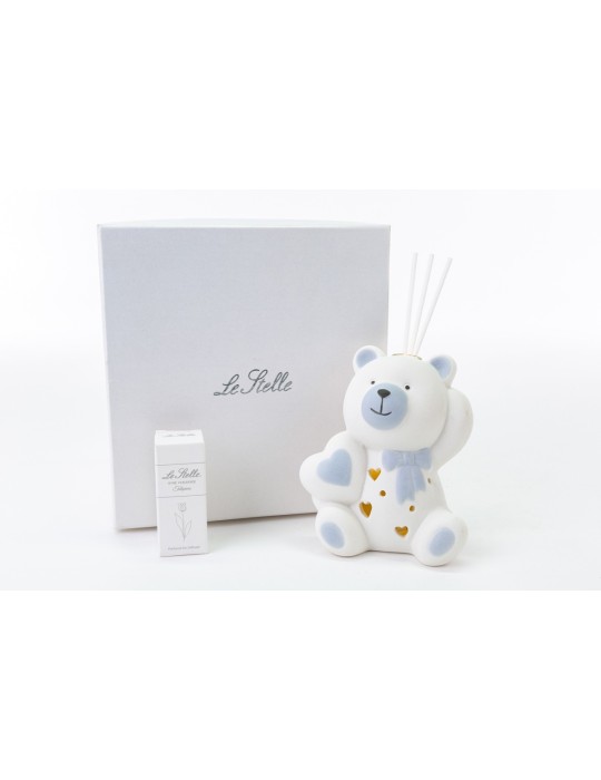 PROFUMATORE ORSETTO CUORE LED CELESTE