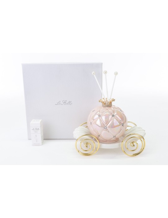 PROFUMATORE  CARROZZA ROSA PORCELLANA