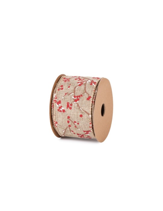 NASTRO LAKI BACCHE ROSSE 63MMX10MT