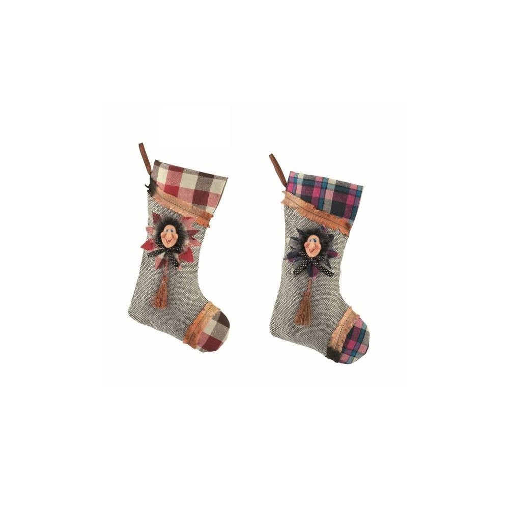 CALZA GRIGIA CON BEFANA ASS H18