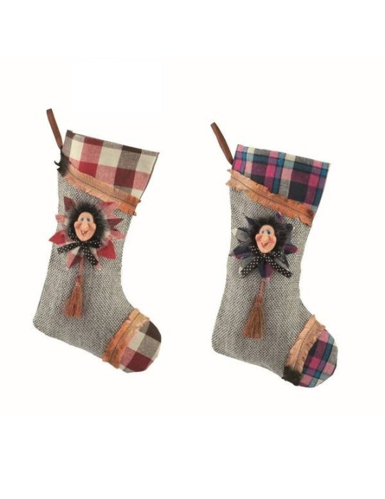 CALZA GRIGIA CON BEFANA ASS H18