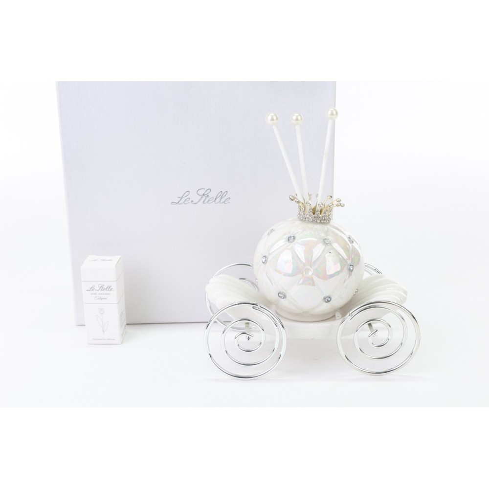 PROFUMATORE CARROZZA BIANCA PORCELLANA