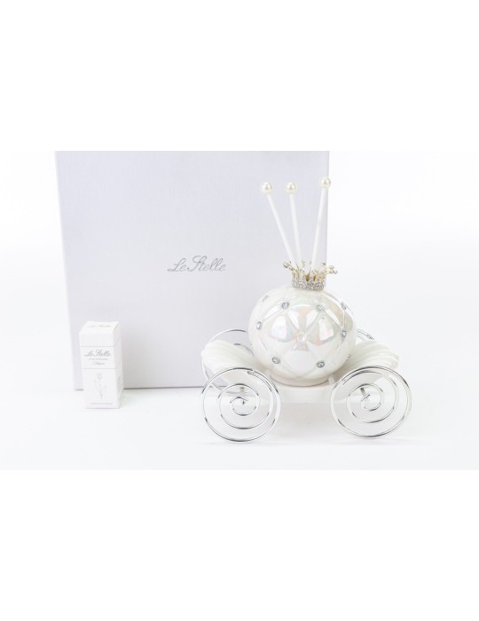 PROFUMATORE CARROZZA BIANCA PORCELLANA