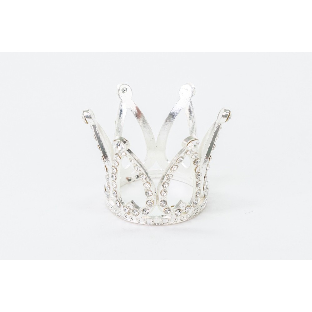 CORONA IN METALLO CON STRASS ARGENTO