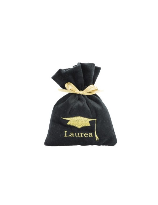 SACCHETTO LAUREA RICAMATO NERO