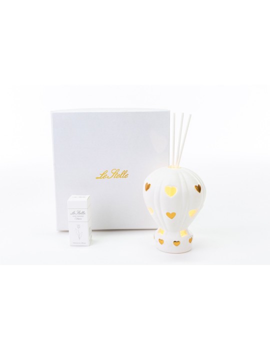 PROFUMATORE  MONGOLFIERA LED CUORI ORO