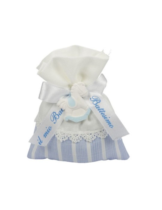 SACCHETTO RIGATO BABY CELESTE