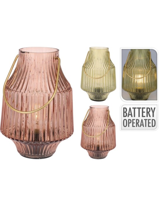 LAMPADA TAVOLO VETRO 14X20CM 2 COLORI