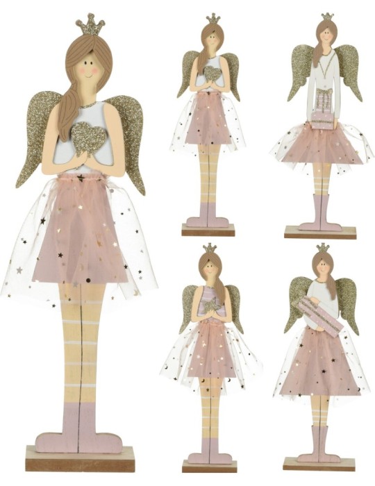 ANGELO LEGNO ROSA 42CM 4 VARIANTI